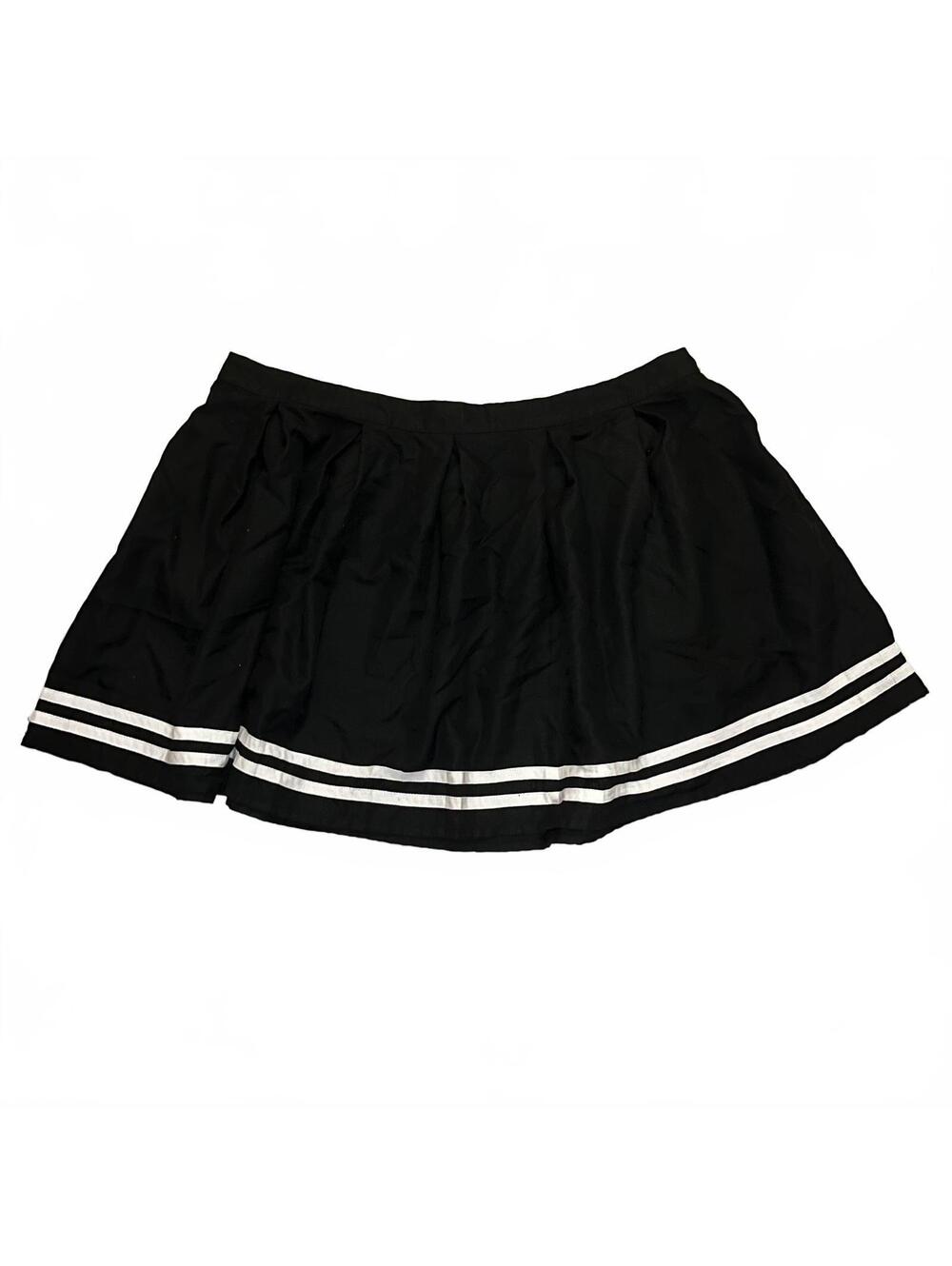 Hot Topic Black Mini Skirt with White Stripes Size 3